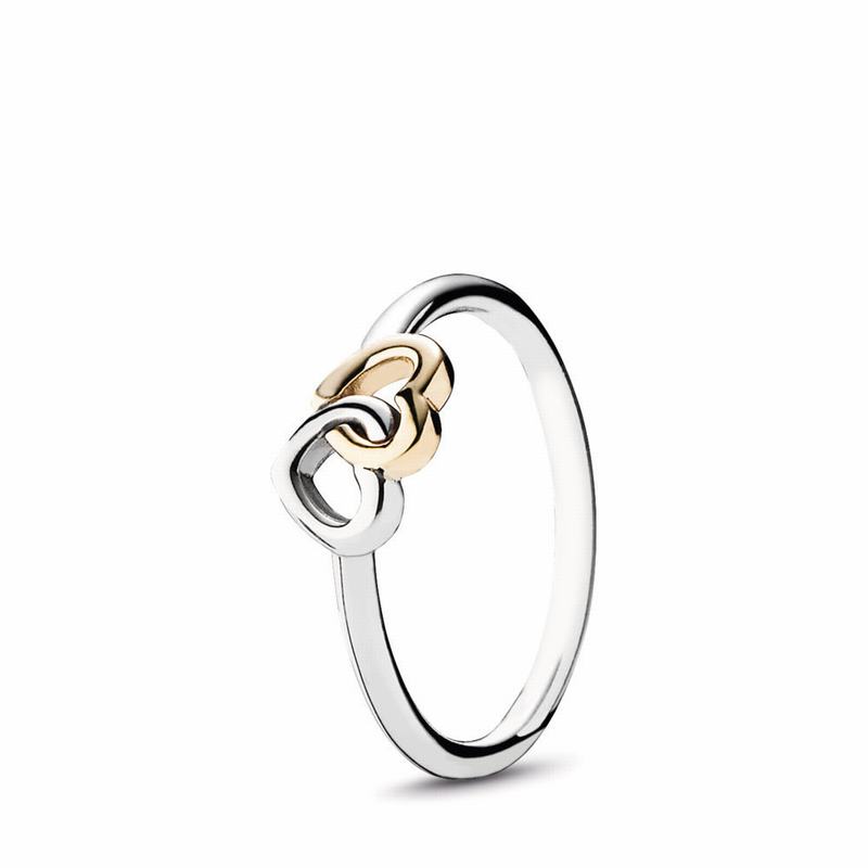 Pandora Heart To Heart Promise Ring Outlet NZ, Two Tone (678541-IJK)